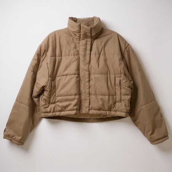 The Fifth Label Cropped Puffer Jacket L Beige Oversized Boxy Gossip Girls Chic - Picture 1 of 10